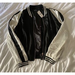 LF thin black and white bomber